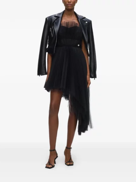Rochie Karl Lagerfeld din tul asimetrică negru