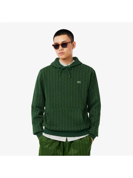 Lacoste Bluza Polarowa Z Monogramem zielony