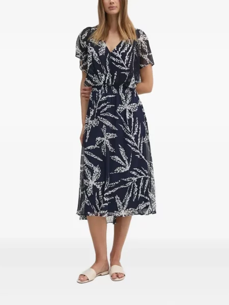 Rochie midi Dkny cu imagine până la genunchi de costum albastru