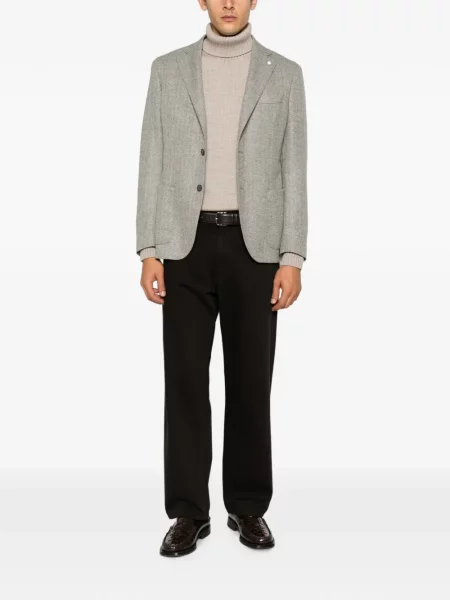 Sacou Luigi Bianchi cu model herringbone gri
