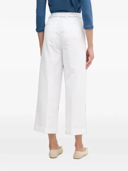 Cu centură decupat pantaloni Benetton alb