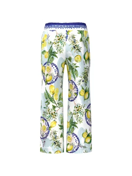 Pantaloni palazzo Marccain cu imagine alb