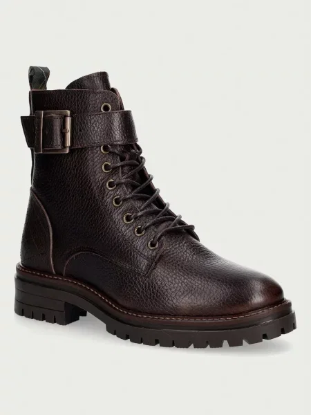 Barbour bocanci pentru femei din piele Heidi maro