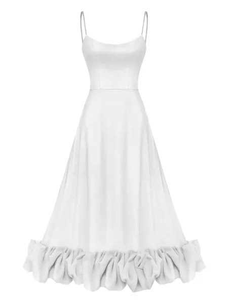 Rochie midi Post Meridiem până la genunchi de costum alb