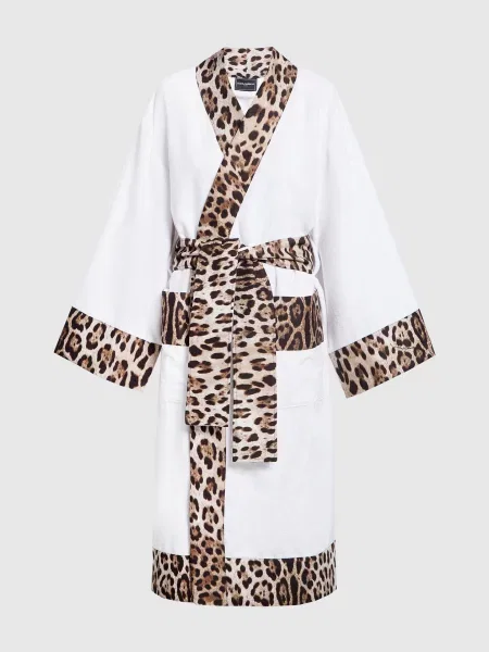 Халат з анімалістичним візерунком Dolce&gabbana білий