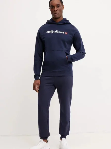 Свитер Helly Hansen с капюшоном с аппликацией синий