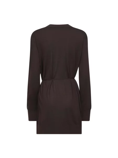 Sweter Dries Van Noten z dekoltem w serek brązowy