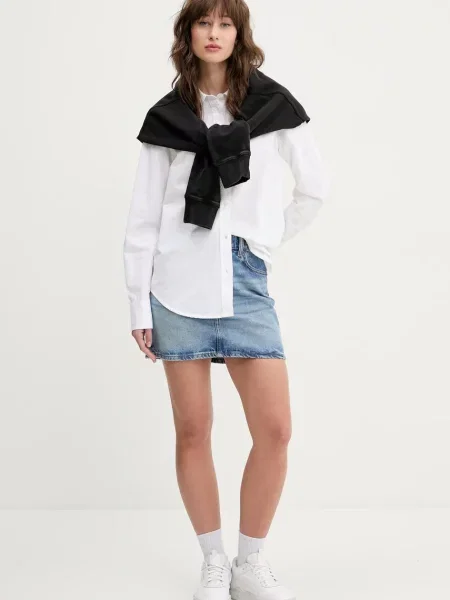 Guess Jeans koszula regular z kołnierzykiem klasycznym biały