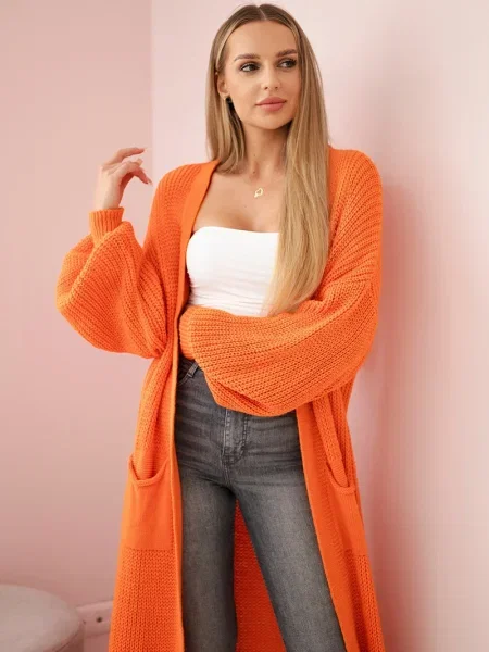 Cardigan Kesi Włoski lung portocaliu