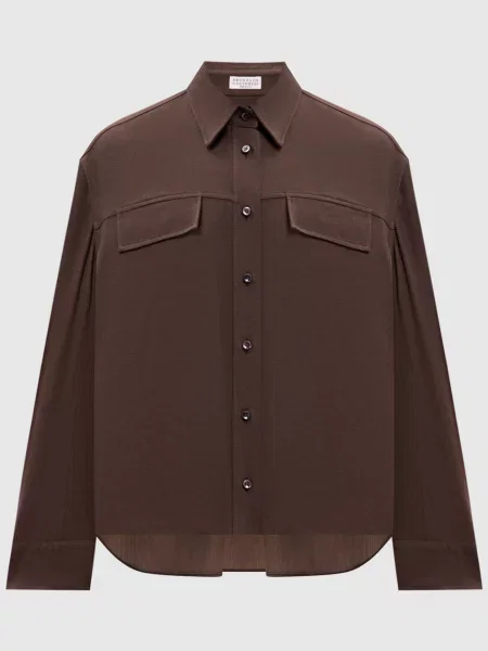 Рубашка Brunello Cucinelli коричневая