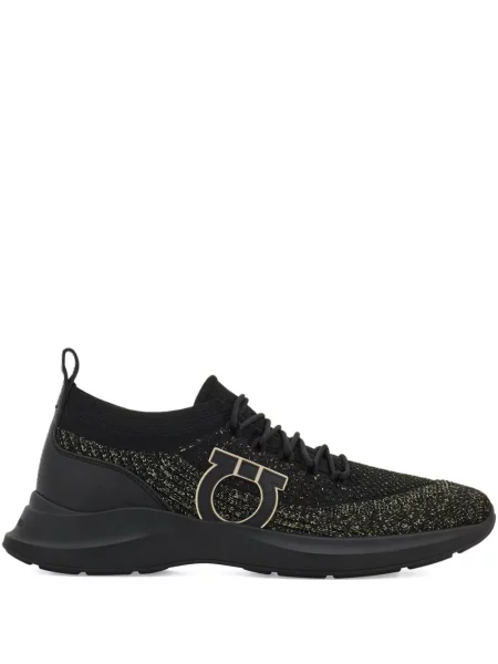 Sneakerși Ferragamo tricotate negru