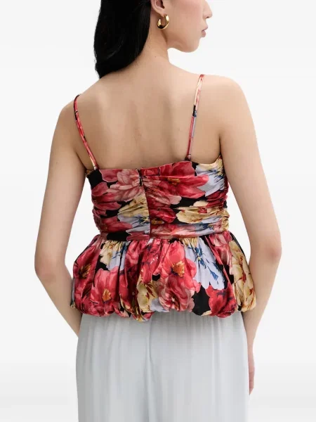 Top Gestuz cu model floral cu imagine roșu