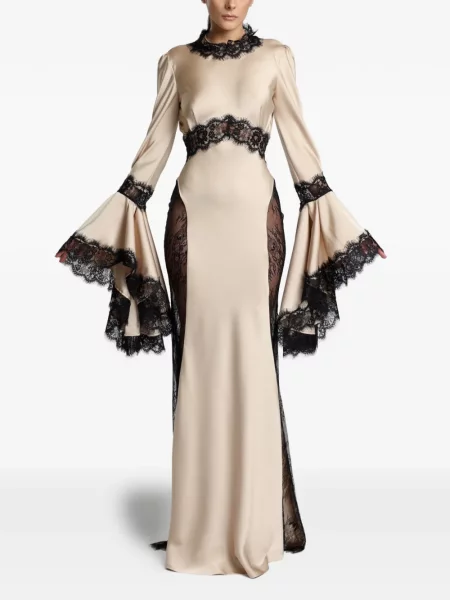 Maksi sukienka maxi Miau By Clara Rotescu koronkowa garniturowa