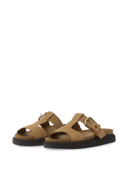 Sandale Clarks fără toc cu cataramă maro
