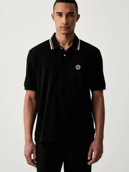 Tricou polo Armani Exchange negru