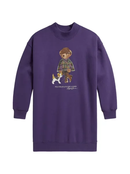 Sukienka dziecięca Polo Ralph Lauren fioletowa