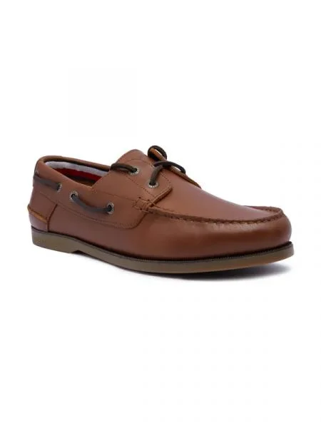 Tommy Hilfiger De piele mocasini Th Boat Shoe Core maro