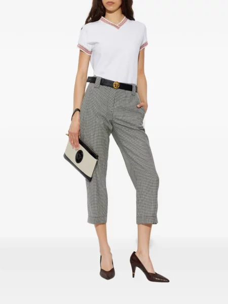 Decupat pantaloni Versace în carouri negru