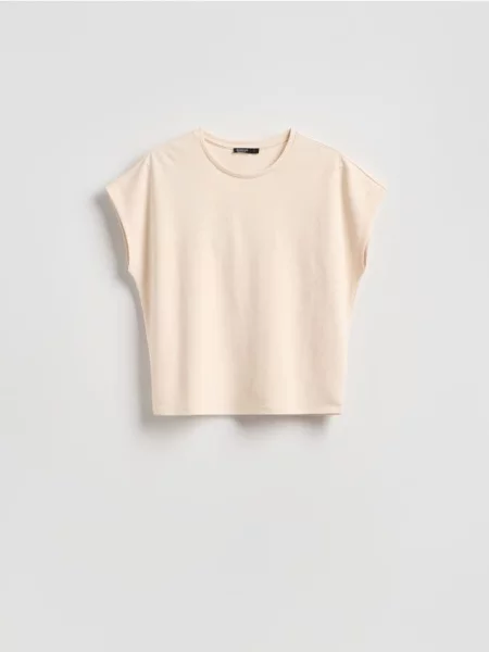 Reserved Tricou cu adaos de modal galben-deschis galben