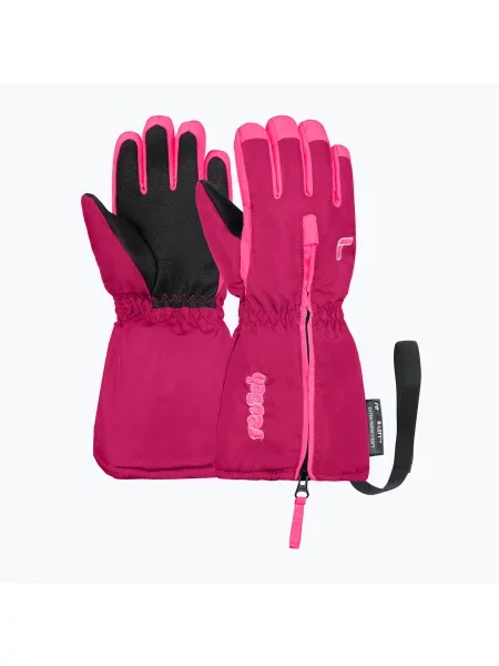 Mănuși de schi pentru copii Reusch Tom fuchs purp/knockout pink roz