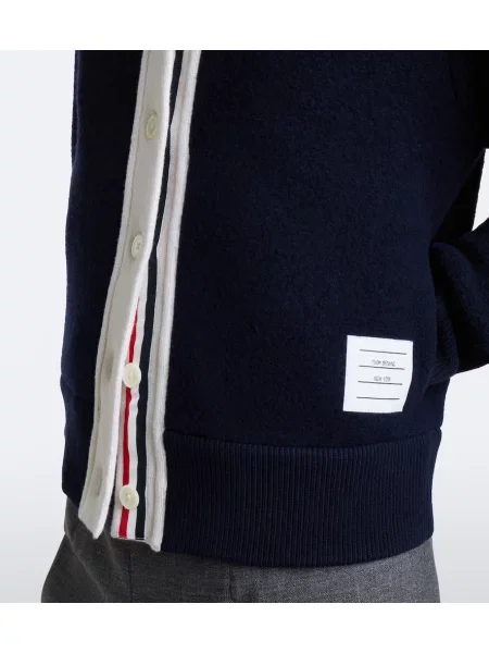 Cardigan Thom Browne de lână albastru