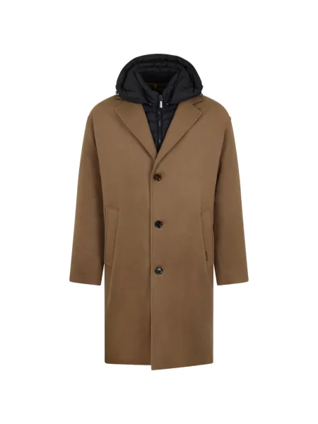 Palton Moorer cu glugă maro