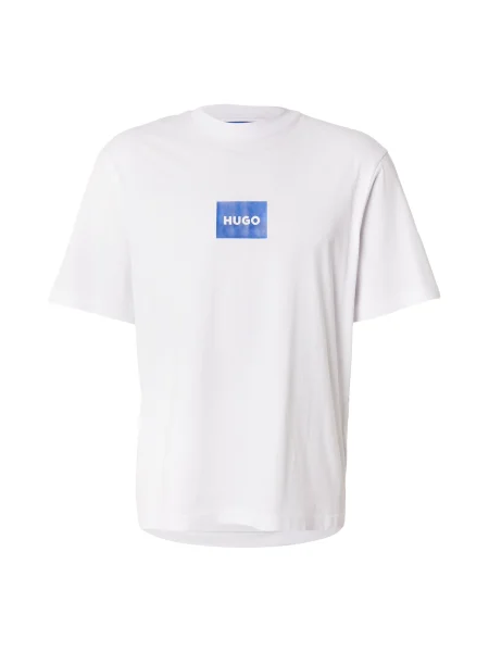 HUGO Tricou Nayonix albastru regal alb