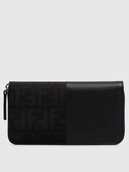 Комбінований гаманець з візерунком монограми Fendi чорний