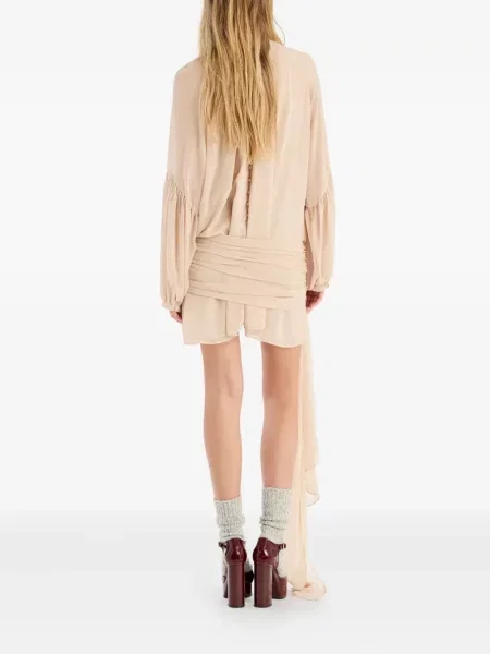 Rochie mini Rotate Birger Christensen din șifon cu legături cu bretele