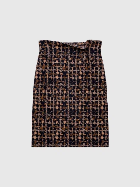 Спідниця міді з вовною у візерунок Christian Dior синя