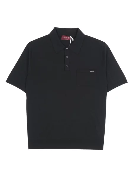 Koszulka polo Gucci wełniana czarna