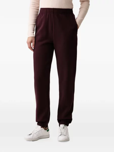 Pantaloni Lacoste alergare cu autograf maro