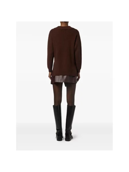 Dzianinowy sweter Elisabetta Franchi brązowy