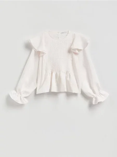 Reserved Bluză cu conținut ridicat de modal crem