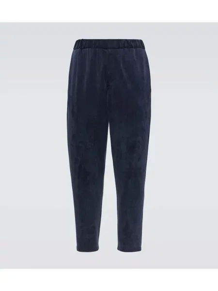 Jersey hlače z ravnimi hlačnicami Giorgio Armani modra