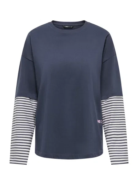 ONLY Tricou ONLLANA bleumarin / mov prună alb