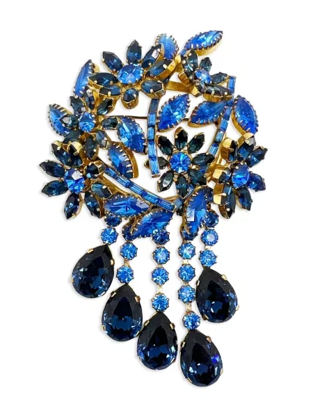 Křišťálová brož Jennifer Gibson Jewellery zlatá
