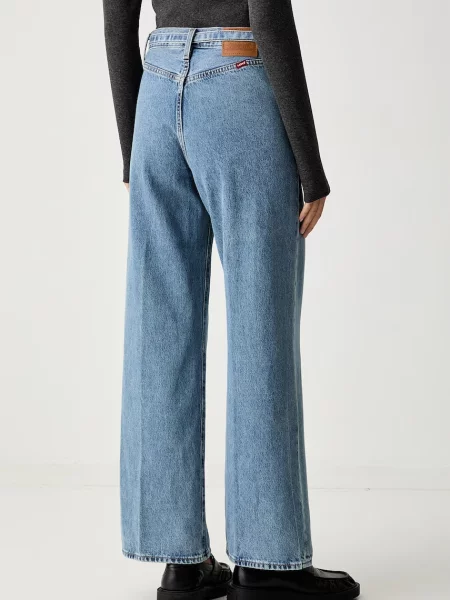 Levi's jeansy wide leg RIBCAGE WL BELTED niebieskie
