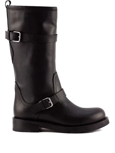 Botine Julie Dee din piele cu cataramă negru