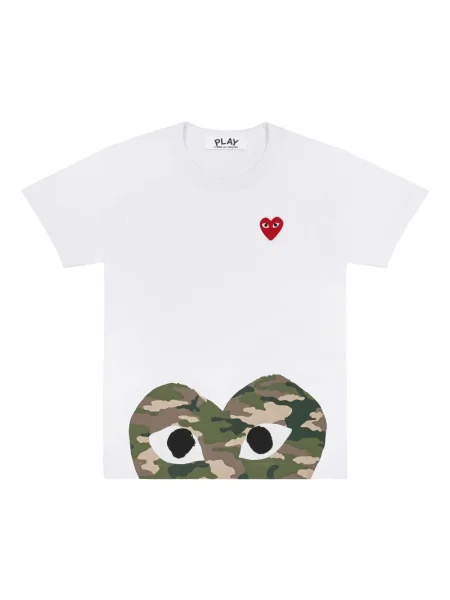 Tricou Comme Des Garcons Play cu imagine cu model camuflaj alb