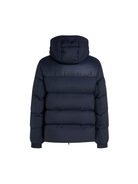Geacă cu puf Tommy Hilfiger cu glugă albastru