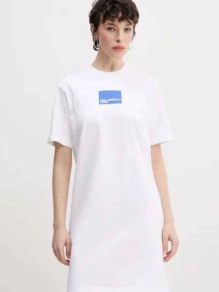 Karl Lagerfeld Jeans rochie din mini drept alb