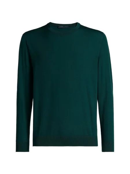 Pulover Kiton de lână cu decolteu rotund verde