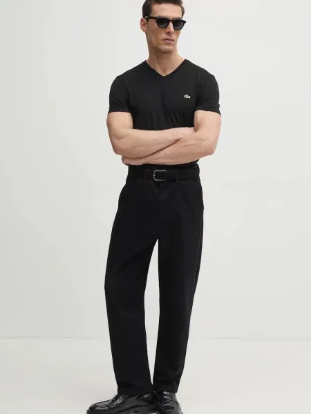 Однотонная футболка Lacoste черная