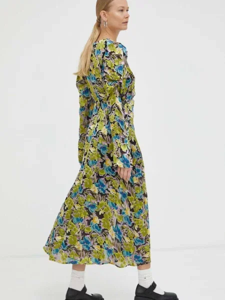 Gestuz rochie din amestec de matase Floria midi drept