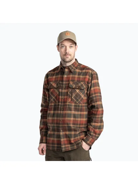 Мъжка риза Pinewood Prestwick Exclusive d.green/terracotta зелено