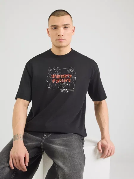 G-STAR Tricou roșu deschis / negru alb