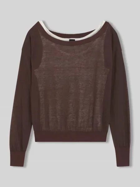 Sweter o kroju relaxed fit z przezroczystego materiału Boss
