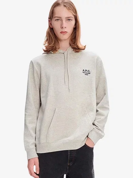 Dukserica A.P.C. Marvin Hoodie za muškarce s kapuljačom s aplikacijom crna