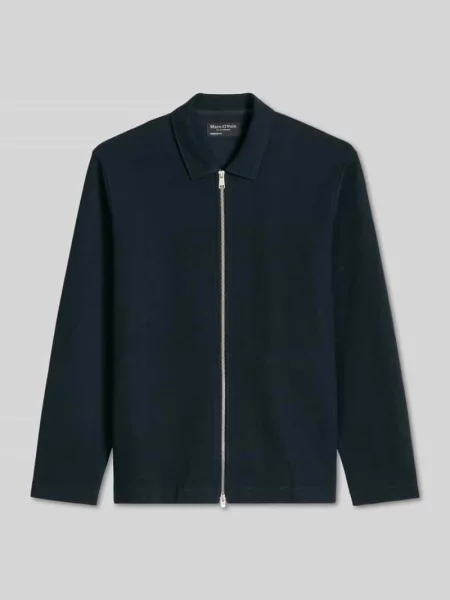 Bluza rozpinana o kroju regular fit z czystej bawełny z zamkiem błyskawicznym dwustronnym Marc O'polo granatowa